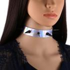 Studded Holographic Faux Leather Choker