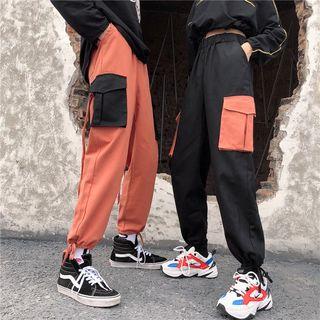 Contrast Pocket Cargo Pants