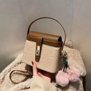 Embossed Bucket Bag / Bag Charm / Set