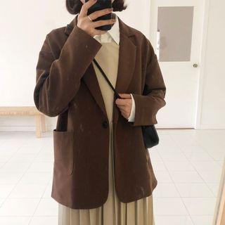 One-button Long-sleeve Blazer