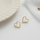 Sterling Silver Heart Stud Earring 1 Pair - 925 Silver - Gold - One Size