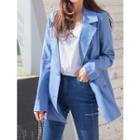 Plus Size Double-breasted Linen Blazer
