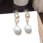 Faux Pearl Dangle Earring Gold Silver Earring - One Size