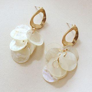 Shell Drop Earring 1 Pair - S925silver - Stud Earring - One Size
