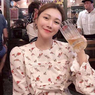 Long-sleeve Patterned Top As Shown In Figure - One Size