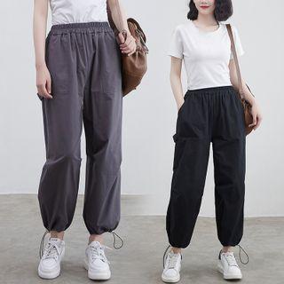 Drawstring-cuff Wide-leg Wide-leg Pants