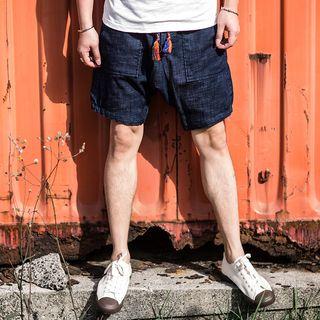 Chinese-style Low-crotch Drawstring Shorts