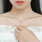 Sterling Silver Embellished Sweetheart Pendant Necklace