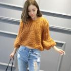Ribbed 3/4-sleeve Top