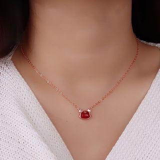 Gemstone Tiger Necklace 1 Pc - Rose Gold - One Size
