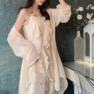 Spaghetti-strap Ruffle Chiffon Dress