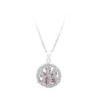 925 Sterling Silver Windmill Pendant With Rose Red Cubic Zircon And Necklace