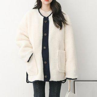 Contrast-trim Buttoned Dumble Jacket