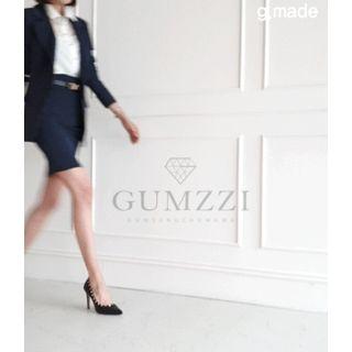 Slit-side Pinstriped H-line Skirt