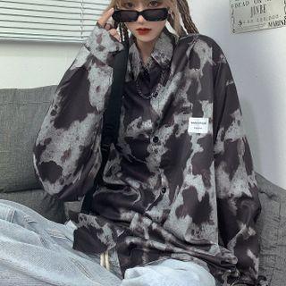 Long-sleeve Tie-dye Chain Shirt