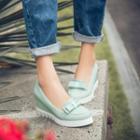 Hidden Wedge Bow Loafers