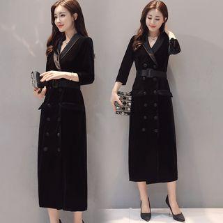 Double-breasted Midi Dress