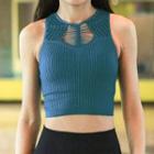Perforated Cropped Tank Top