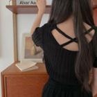 Cross-back Ribbed Knit Top