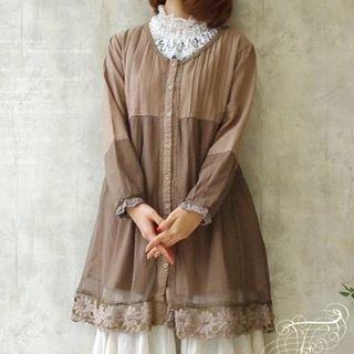 Lace-collar Knit Dress