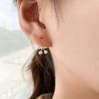 925 Sterling Silver Faux Pearl Rhinestone Cherry Earring 1 Pair - 925 Silver Hook Earrings - Silver - One Size