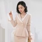 Faux Pearl Buttoned Blazer / Straight-cut Pants / Pencil Skirt / Camisole Top