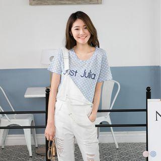 Dotted Diamond-printed Graphic Top
