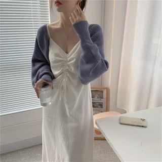 Cutout Cardigan / Spaghetti Strap Dress