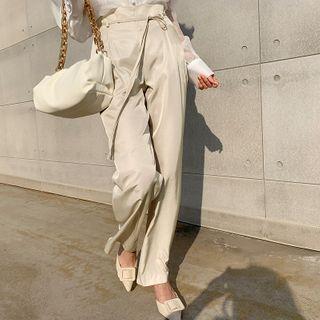 Silky Wide Dress Pants & Sash