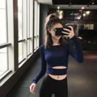Long-sleeve Cut-out Sports Top