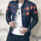 Plaid Slim-fit Bomber Jacket