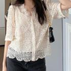 Short-sleeve Lace Blouse With Camisole Top