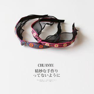 Floral Embroidered Headband