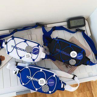 Drawstring Lettering Nylon Sling Bag