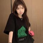 Lettering Smiley Face T-shirt