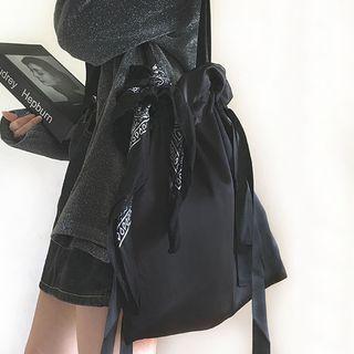 Plain Drawstring Tote Bag As Shown In Figure - One Size