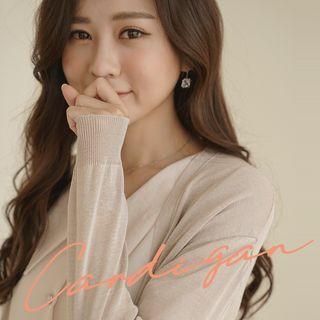 V-neck Lightweight Silky Cardigan