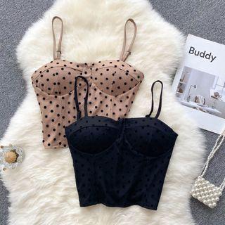 Dots Suspender Cropped Tank Top