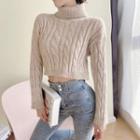 Cable-knit Turtleneck Cropped Sweater
