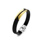 Simple Personality Plated Gold Geometric 316l Stainless Steel Silicone Bracelet Golden - One Size