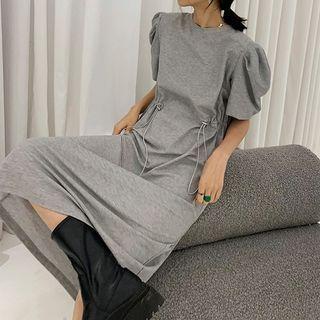 Short-sleeve Bungee Cord Midi Dress