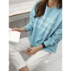 Lettering Pastel-color Sweatshirt