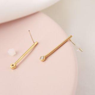 Rhinestone Alloy Bar Dangle Earring 1 Pair - As Shown In Figure - One Size