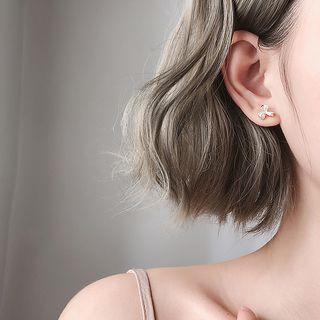 Flower 925 Sterling Silver Stud Earring As Shown In Figure - One Size