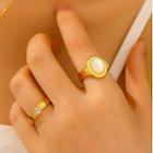 Oval Shell Alloy Open Ring