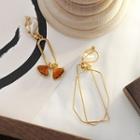 Non-matching Geometric Wirework Dangle Earring