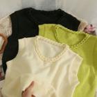 Neckline-details Light Knit Vest