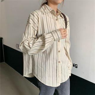 Long Sleeve Button-up Striped Shirt