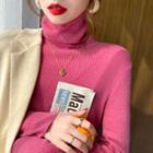 Cowl High-neck Ribbed-knit Sweater In 8 Colors