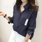 Contrast Pocket Long-sleeve Shirt